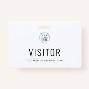 Modern Simple Visitor Pass Company Logo ID Badge