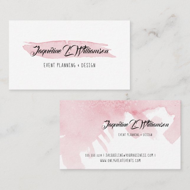 Modern Simple Watercolor Wash Art Design Business Card (Front/Back)