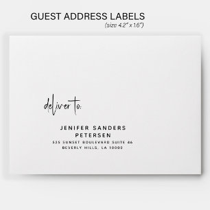 Modern simple wedding 24 guest address labels