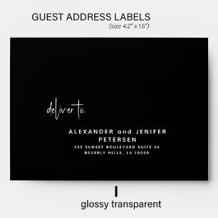 Modern simple wedding 24 guest address labels