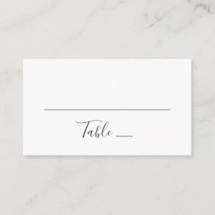 Modern simple wedding. Black and white typography Place Card