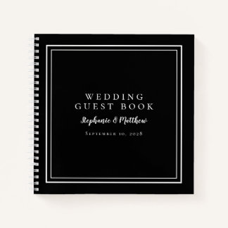 Modern Simple Wedding Black Chic Budget Guest Book