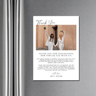 Modern Simple Wedding Couple Photo Thank You Magnetic Invitation