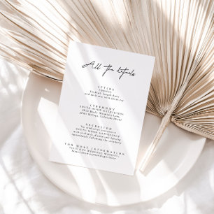 Modern Simple Wedding Detais Enclosure Cards