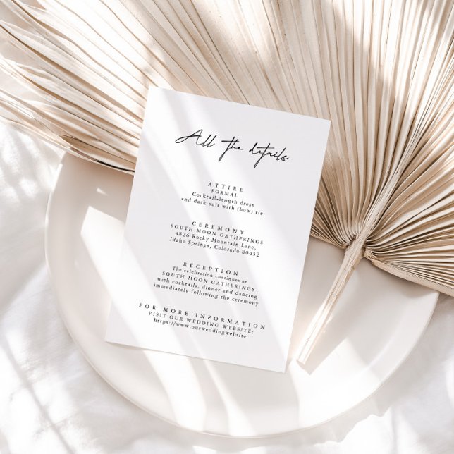 Modern Simple Wedding Detais Enclosure Cards (Creator Uploaded)