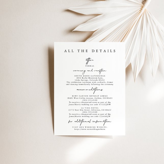 Modern Simple Wedding Detais Enclosure Cards (Creator Uploaded)