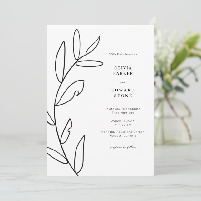 Modern Simple Wedding Invitation (Standing Front)