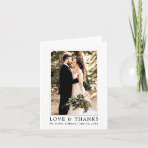 Modern Simple Wedding Love and Thanks Note Thank You Card