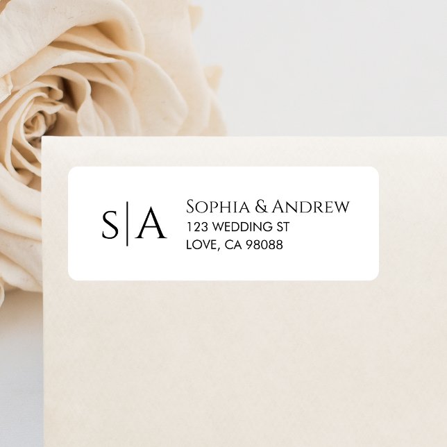 Modern Simple Wedding Minimalist Monogram Address  (Creator Uploaded)