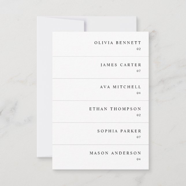 Modern Simple Wedding Name Place Cards (Front)