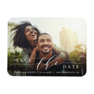 Modern & Simple Wedding Photo Save the Date Magnet