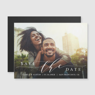 Modern & Simple Wedding Photo Save the Date Magnetic Invitation
