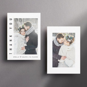 Modern Simple Wedding Photo Thank You Card