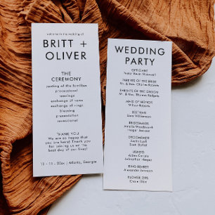 Modern Simple Wedding Program Order Of Events