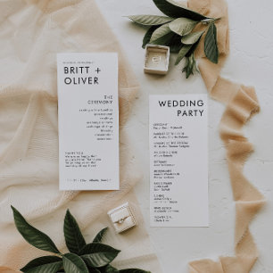 Modern Simple Wedding Program Order Of Events