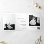 Modern Simple Wedding RSVP Details QR Code Photo Tri-Fold Invitation<br><div class="desc">Modern Simple Wedding RSVP Details QR Code Photo Tri-Fold Invitation</div>