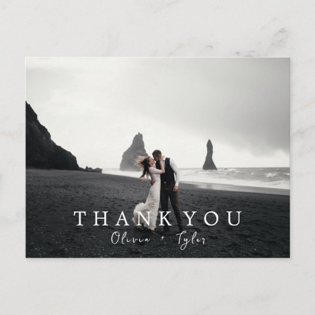 Modern + Simple Wedding Thank You Cards | Blank (Front)