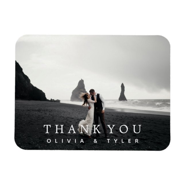 Modern + Simple Wedding Thank You Magnet (Horizontal)