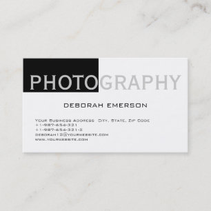 Modern Simple White Black Standard Business Card