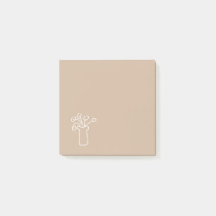 Modern simple white flower art stationery post-it notes