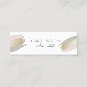 Modern Simple White,  Foil Brush Stroke Mini Business Card