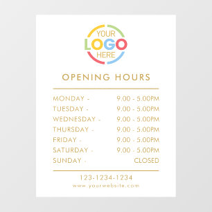 Modern Simple White Gold Business Opening Hours