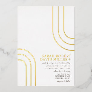 Modern Simple White Gold Minimal Wedding 