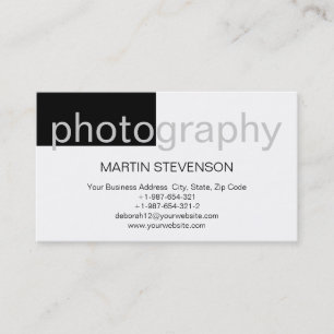 Modern Simple White Grey Black Business Card