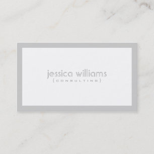 Modern Simple White & Light Grey Business Card