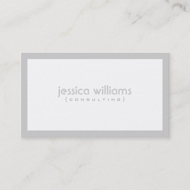 Modern Simple White & Light Grey Business Card (Front)