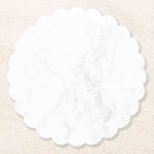 Modern Simple White Marble Rustic Paper Coaster