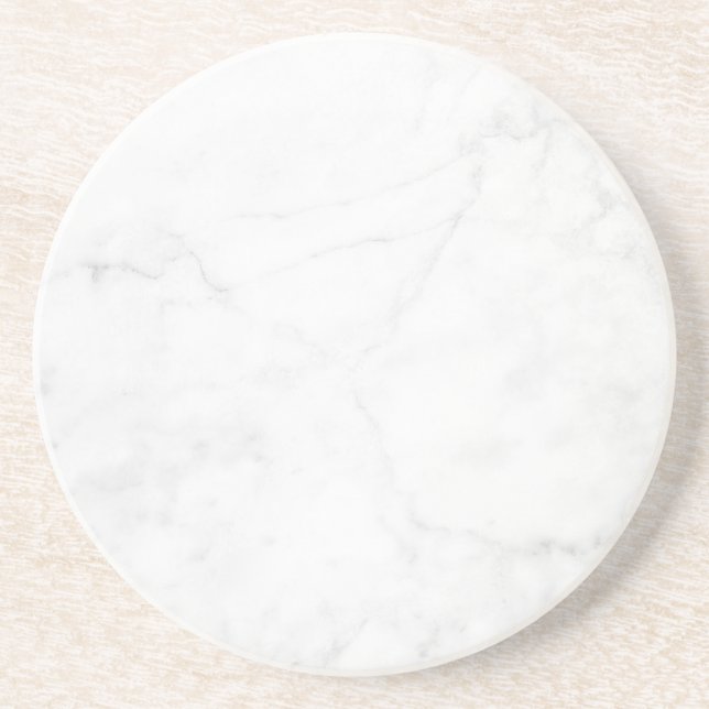 Modern Simple White Marble Rustic Paper Coaster (Front)