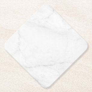 Modern Simple White Marble Rustic Paper Coaster