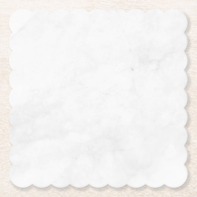 Modern Simple White Marble Rustic Paper Coaster (Front)