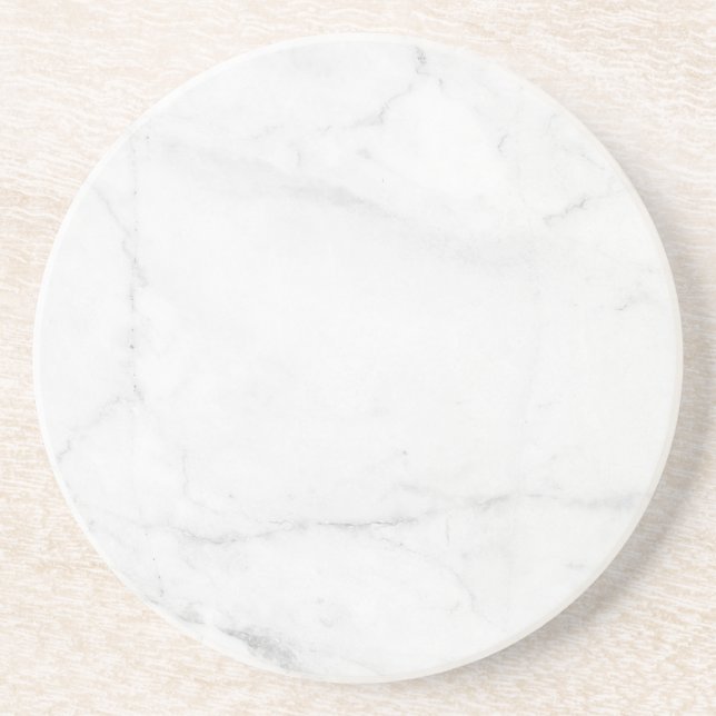 Modern Simple White Marble Rustic Paper Coaster (Front)