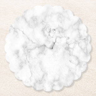 Modern Simple White Marble Rustic Paper Coaster