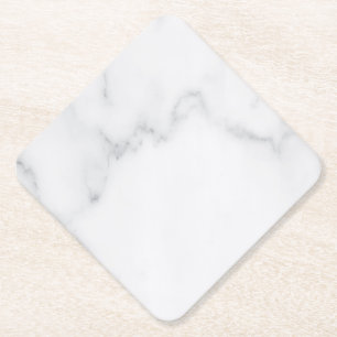 Modern Simple White Marble Rustic Paper Coaster