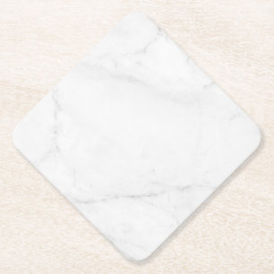 Modern Simple White Marble Rustic Paper Coaster