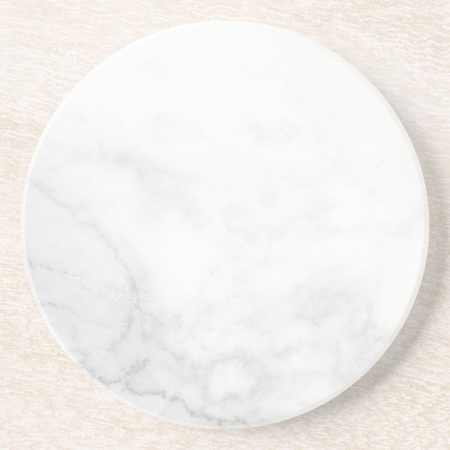 Modern Simple White Marble Rustic Paper Coaster (Front)