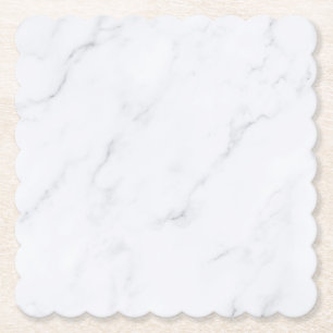 Modern Simple White Marble Rustic Paper Coaster