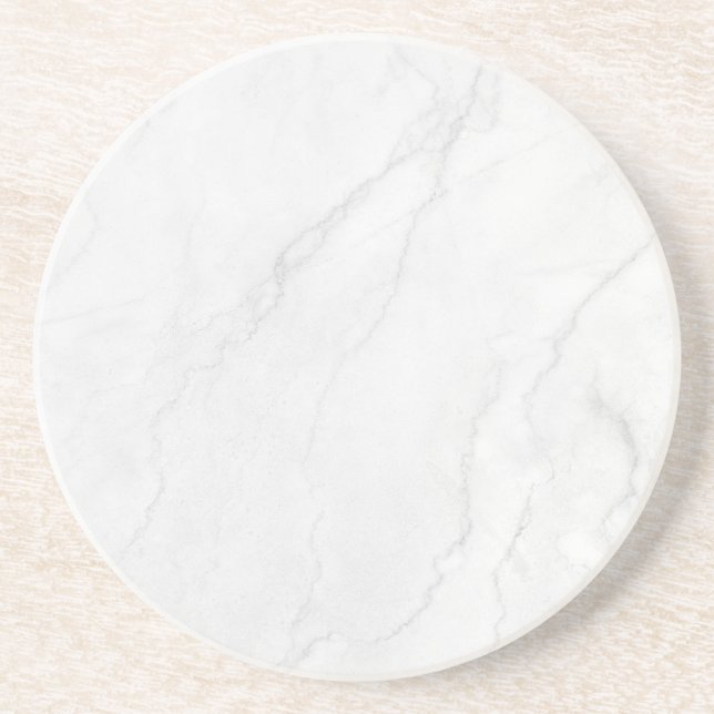 Modern Simple White Marble Rustic Paper Coaster (Front)