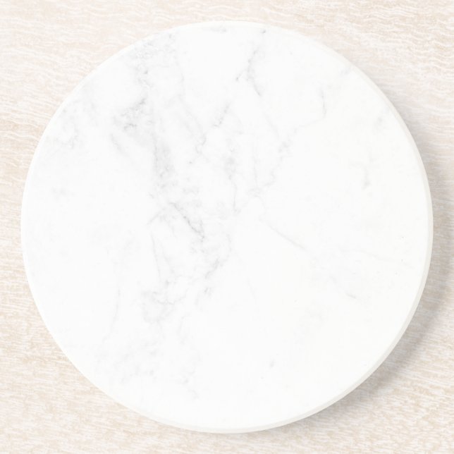 Modern Simple White Marble Rustic Paper Coaster (Front)
