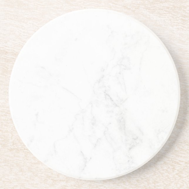 Modern Simple White Marble Rustic Paper Coaster (Front)