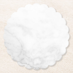 Modern Simple White Marble Rustic Paper Coaster