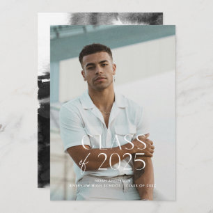 Modern Simple White Photo Graduation Announcement