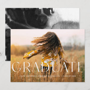 Modern Simple White Photo Graduation Announcement