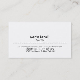 Modern Simple White Professional Business Card