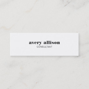Modern Simple White Professional Stylish Mini Business Card