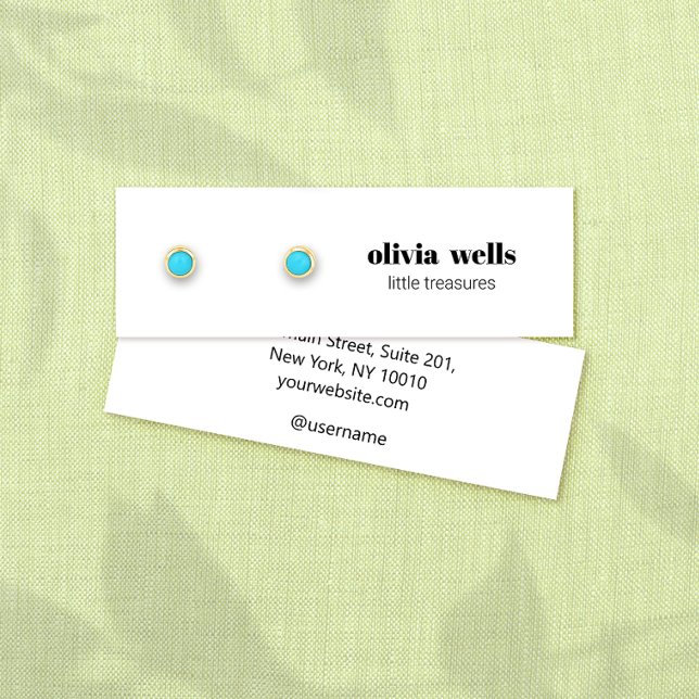 Modern Simple White Stud Earring  Display Card (Creator Uploaded)