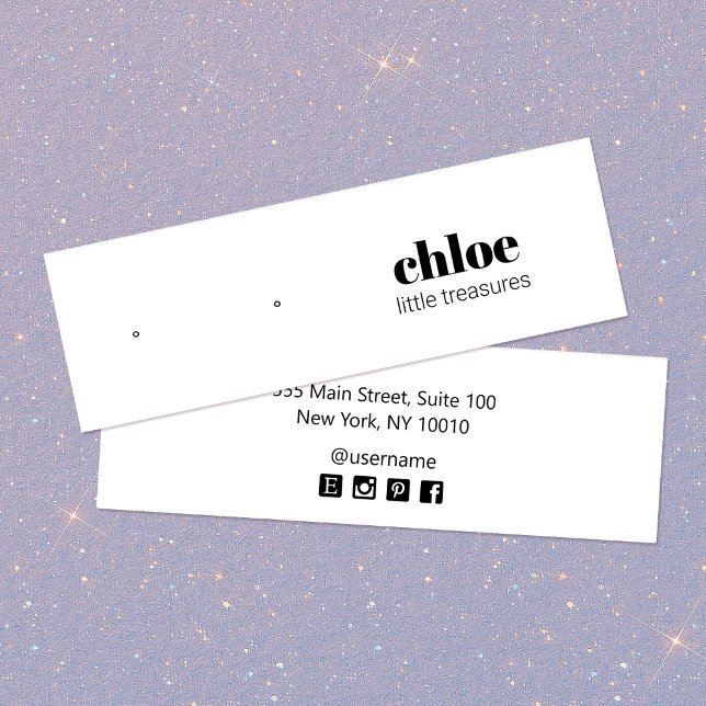 Modern Simple White Stud Earring  Display Card (Creator Uploaded)